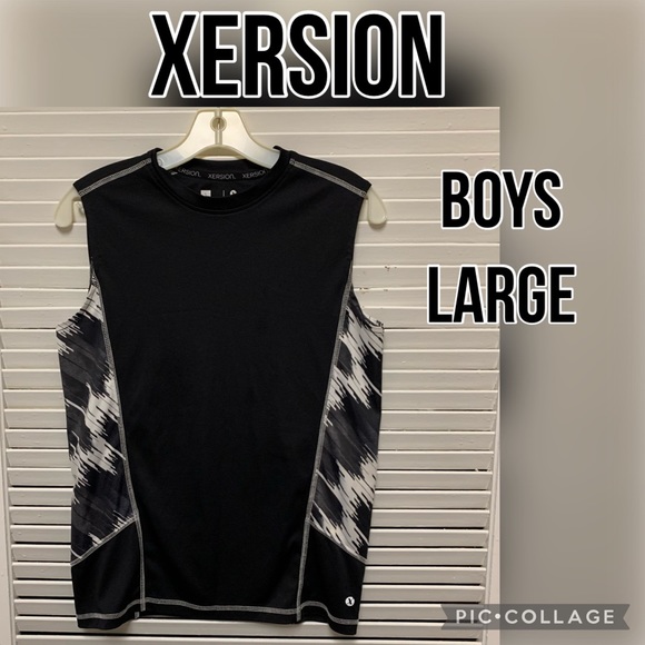 Xersion Black white sleeveless tee - Picture 1 of 6